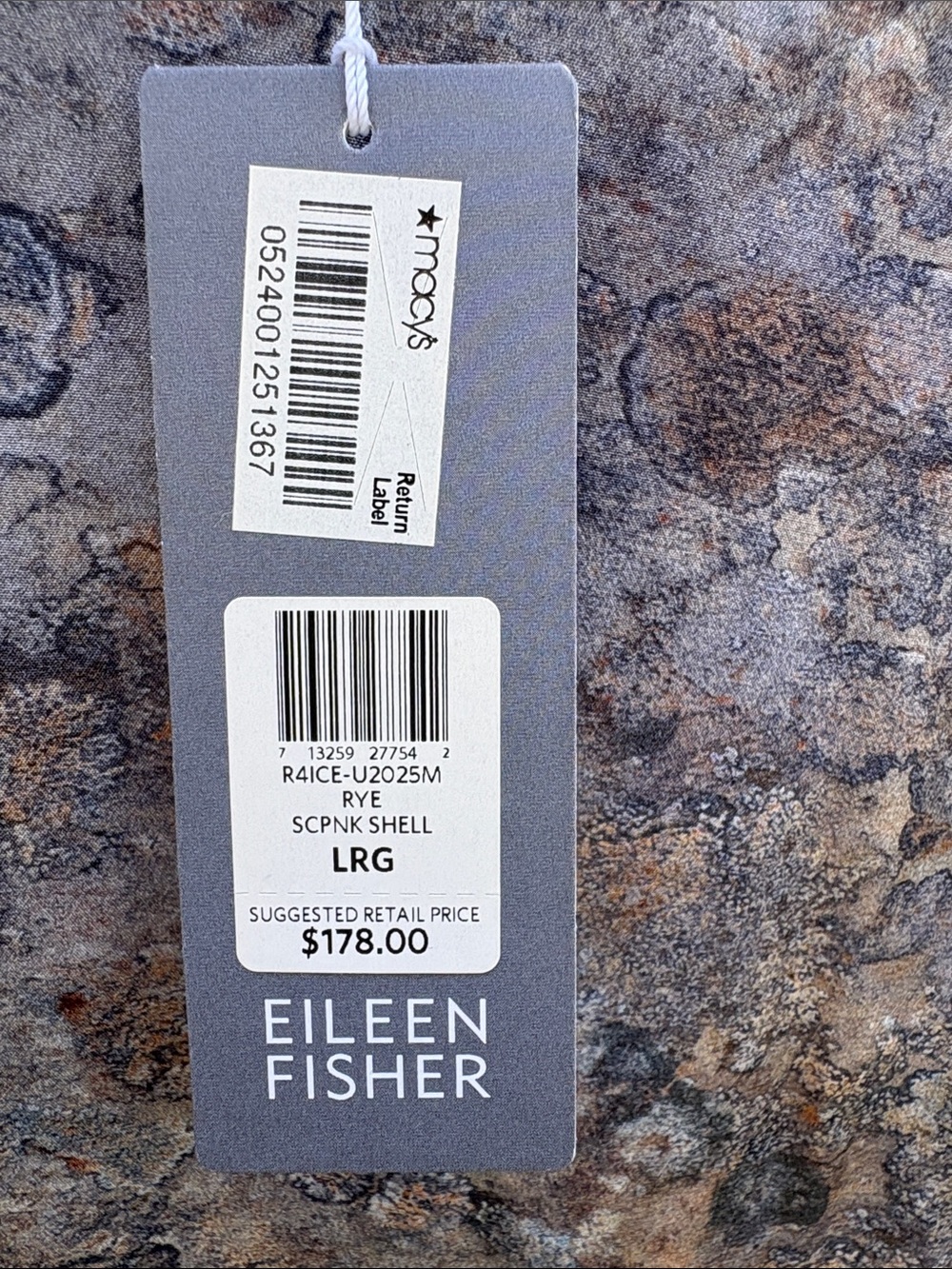 Eileen Fisher Gray Icelandic Printed Tank Top - Picture 6 of 14
